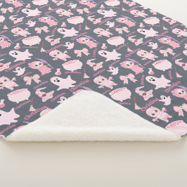 Name Blanket Pink Niedlich Halloween Sherpadecke