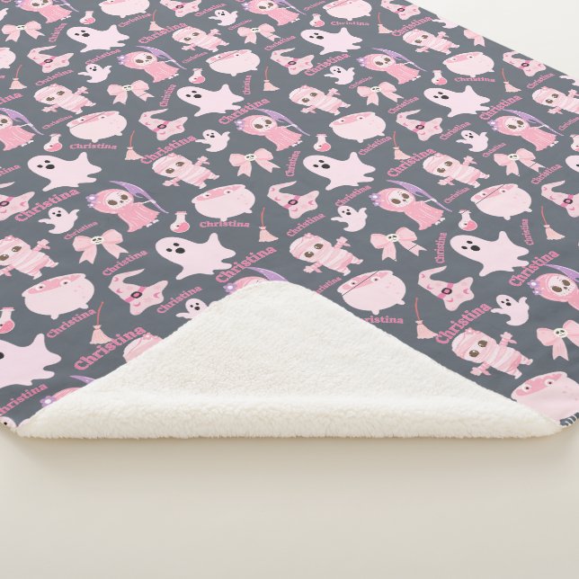 Name Blanket Pink Niedlich Halloween Sherpadecke (3/4)