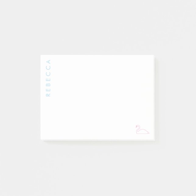 Name blass blau, schwan blass pink, Ver 2 anpassen Post-it Klebezettel (Vorderseite)