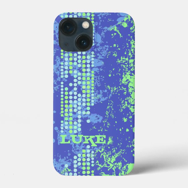 Name Blau Grün Surfstil Case-Mate iPhone Hülle (Rückseite)