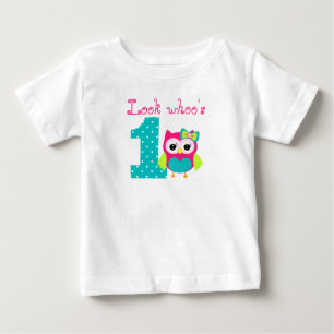 Name-Blick whoos ein Eulengeburtstag Baby T-shirt