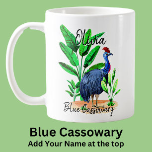 Name Blue Cassowary Australian Bird Animal hinzufü Kaffeetasse