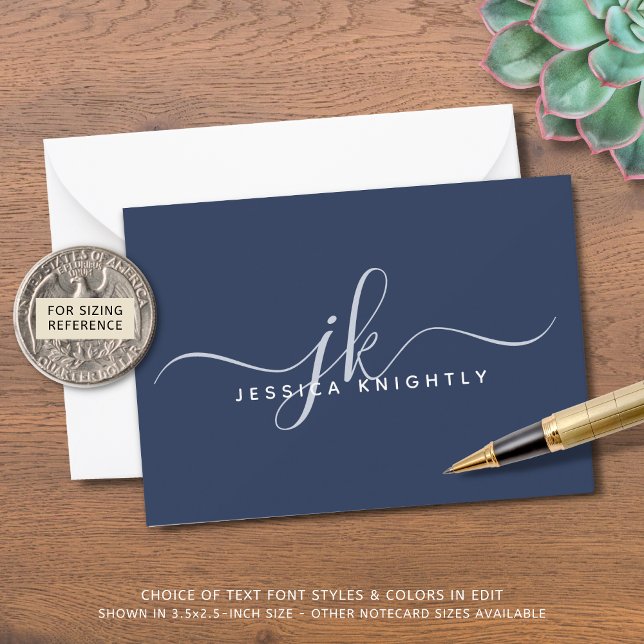 Name Blue für die Initials für das Monogramm für E Mitteilungskarte (Von Creator hochgeladen)