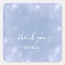 Name Blue Wedding Pastel Bridal Sweet16 Quadratischer Aufkleber