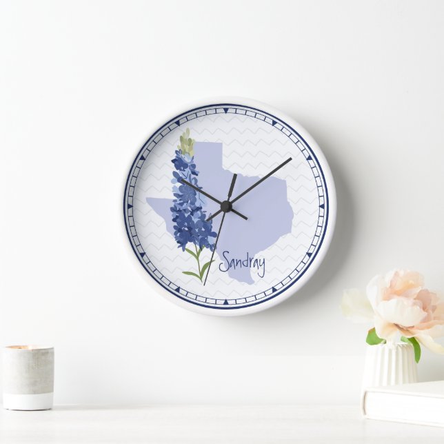 Name Bluebonnet Texas Uhr (Zuhause)