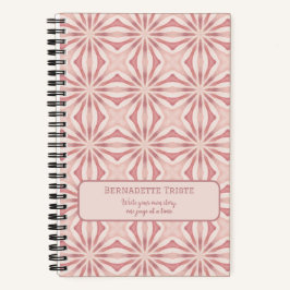 Name Blush Pink Abstrakt Bläserchic Hübsch Girl Notizbuch