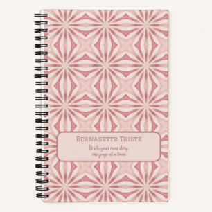 Name Blush Pink Abstrakt Bläserchic Hübsch Girl Notizbuch