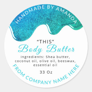 Name Body Butter Tropfen Scrub Ocean White p Runder Aufkleber