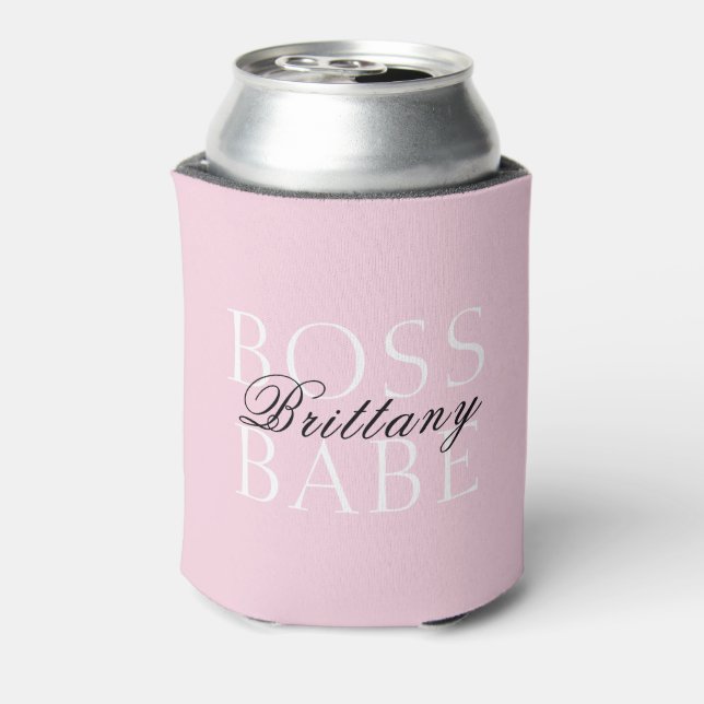 Name Boss Babe Typografie Pink Dosenkühler (Kanne Rückseite)