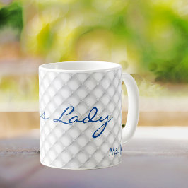 Name, Boss Lady White Tufted 11oz Coffee Tasse