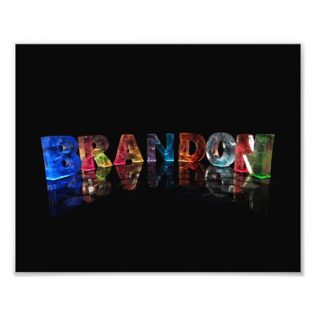 Name Brandon in 3D-Leuchten Fotodruck (Vorne)