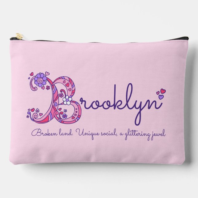 Name Brooklyn, beginnend mit einem Bleistiftkoffer Zubehörtasche (Vorderseite)