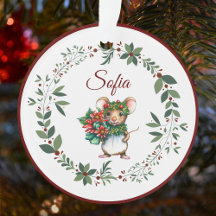 Name Burgundy Sweet Mouse Weihnachtsbaum