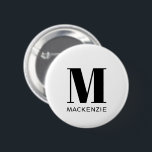Name Button<br><div class="desc">Moderne Typografie minimalistisches Monogramm Namensdesign,  das auf Personalisierung umgestellt werden kann.</div>