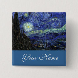 Name Button, Vincent van Gogh, Starry Night Button