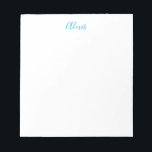 Name Calligraphy Script Plain Simple White Blue Notizblock<br><div class="desc">This template can be customized to meet all professional occupations.</div>
