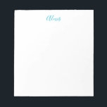 Name Calligraphy Script Plain Simple White Blue Notizblock<br><div class="desc">This template can be customized to meet all professional occupations.</div>