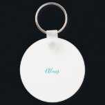 Name Calligraphy Script Plain Simple White Blue Schlüsselanhänger<br><div class="desc">This template can be customized to meet all professional occupations.</div>