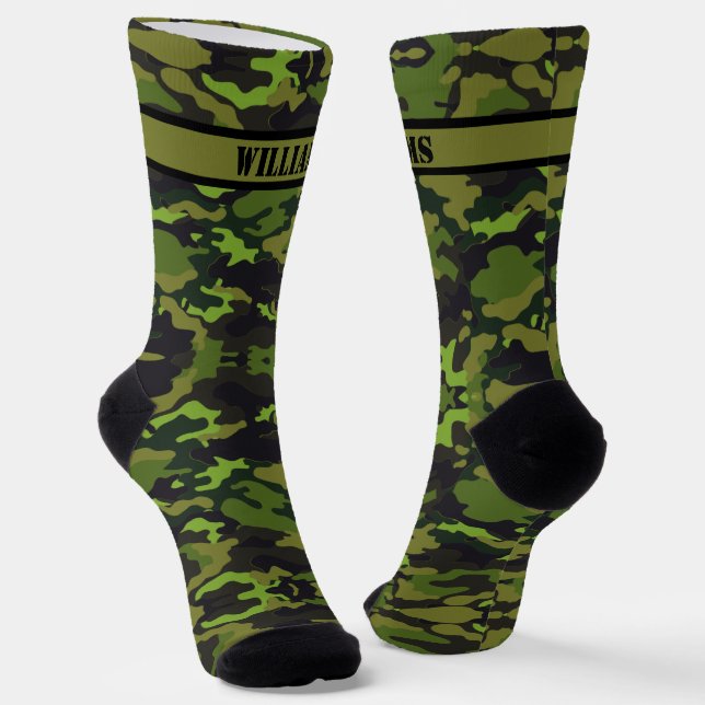 Name Camouflage Green Brown hinzufügen Socken (Gewinkelt)