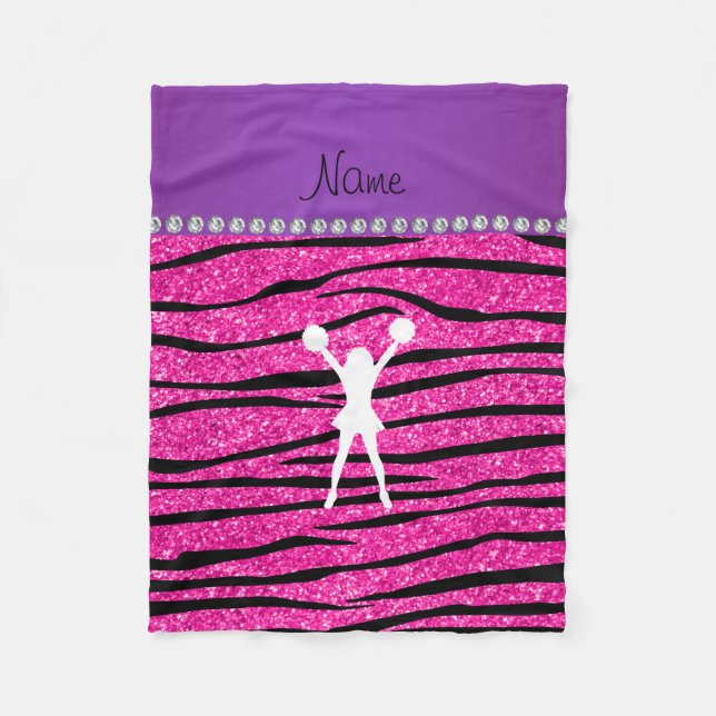 Name Cheerleader nepo nicht rosa Glitzer zebra Str Fleecedecke (Vorderseite)