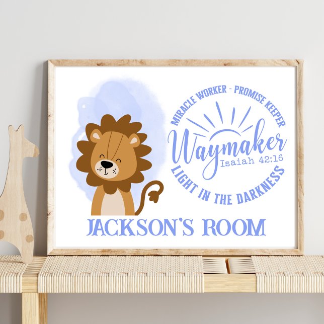 Name Christliches Niedliches Zitat von Baby Lion Poster (Von Creator hochgeladen)