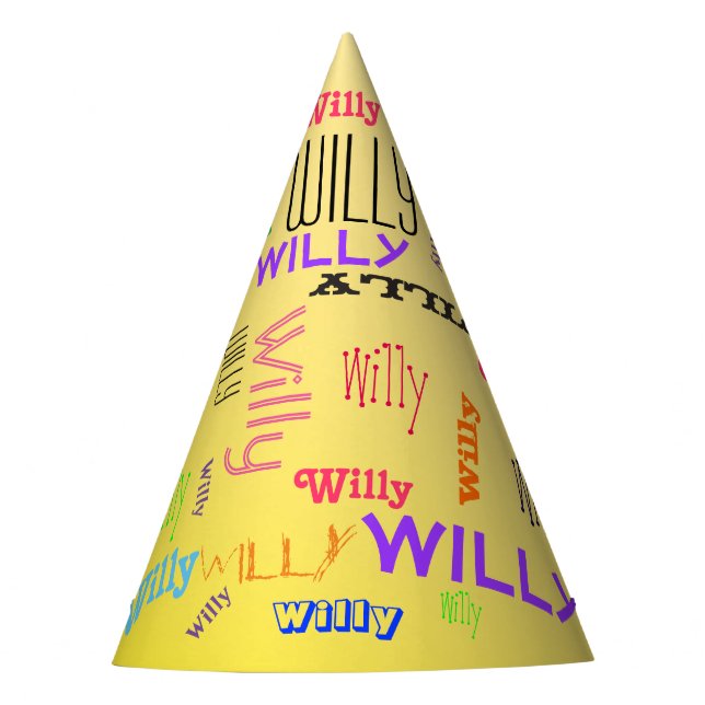 Name Collage 🎁 Phantastisch Word Cloud Fun Fab Partyhütchen (Vorderseite)