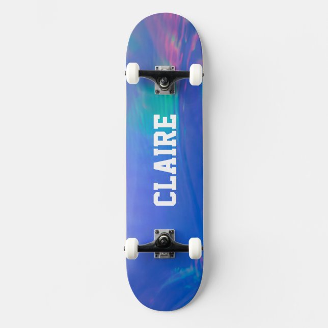 Name Collvable Holographic Cool Blue Skateboard (Vorderseite)