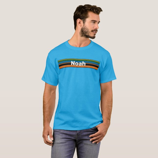 Name Combination Srtip Design - Chic Orange Base T-Shirt (Vorne ganz)