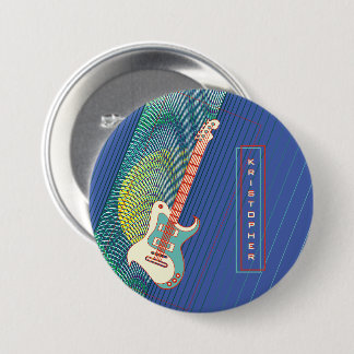 Name Cool Moderne Aquamarin & Blue Electric Gitarr Button