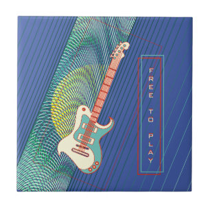 Name Cool Moderne Aquamarin & Blue Electric Gitarr Fliese