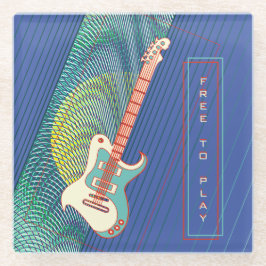 Name Cool Moderne Aquamarin & Blue Electric Gitarr Glasuntersetzer