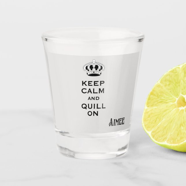 Name, Custom Behalten Calm Niedlich 1.5oz Schiebeg Schnapsglas (Vorderseite)