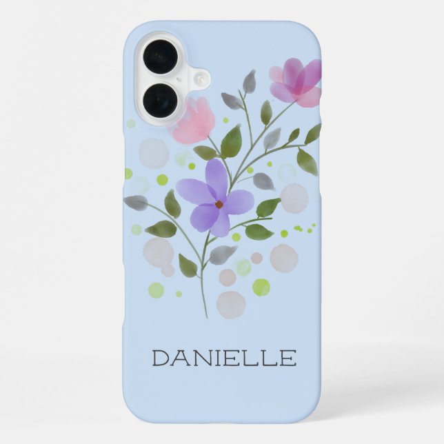 Name Danielle mit Blume iPhone 16 Plus Hülle (Rückseite)