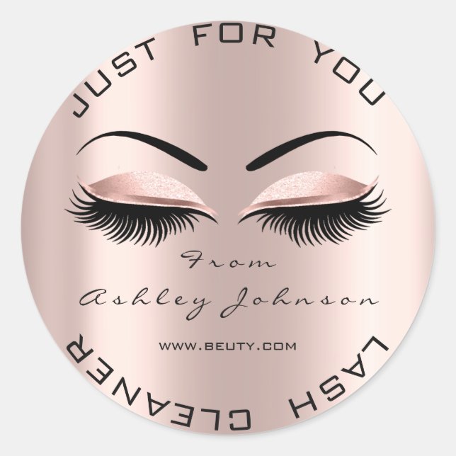 Name Danke Lash Cleaner Rose Makeup Artist Runder Aufkleber (Vorderseite)