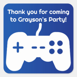 Name Dankeschön Party Blue Gaming Sticker