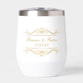 Name & Date Modern Elegant Gold Swirl Wedding