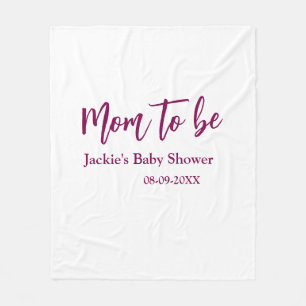 Name Datum Baby-Party werdende Mutter pink einfach Fleecedecke