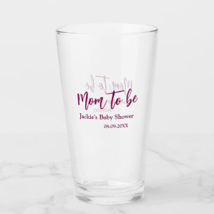 Name Datum Baby-Party werdende Mutter pink einfach Glas