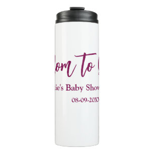 Name Datum Baby-Party werdende Mutter pink einfach Thermosbecher
