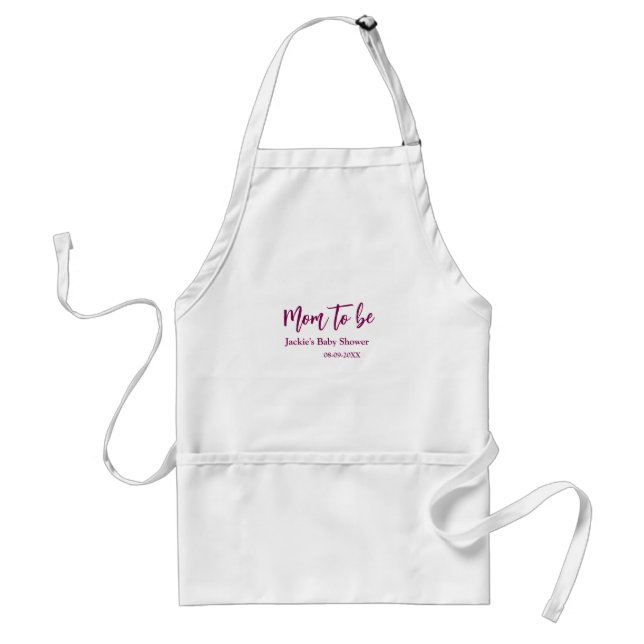 Name Datum Babyparty werdende Mutter pink einfach  Schürze (Vorne)