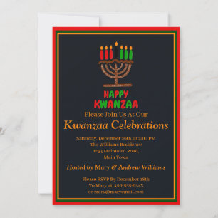 Name Datum Daten hinzufügen Happy Kwanzaa Kerzen, Einladung