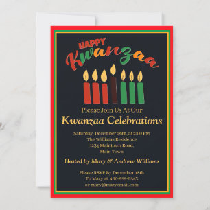 Name Datum Daten hinzufügen Happy Kwanzaa Kerzen, Einladung
