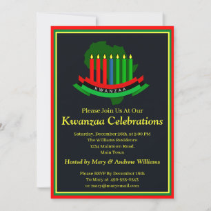Name Datum Details Kwanzaa Candles Africa Party hi Einladung