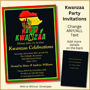 Name Datum Details Kwanzaa Candles Africa Party hi Einladung