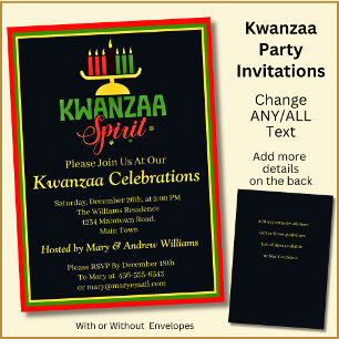 Name Datum Details Kwanzaa Spirit Candles Party hi Einladung