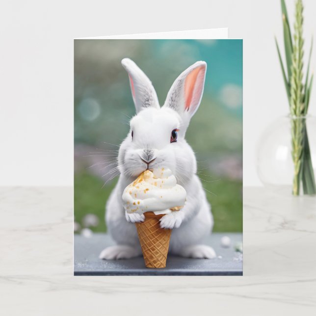 Name Day Bunny zu essen ein Kon Karte (Vorderseite)