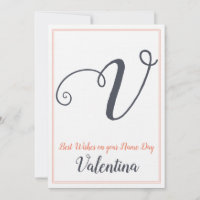 Name Day Saint-Day Letter V Monogramm