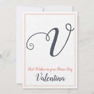 Name Day Saint-Day Letter V Monogramm Einladung