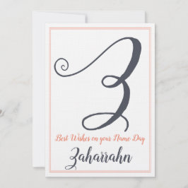 Name Day Saint's Day Letter Z Monogram Einladung