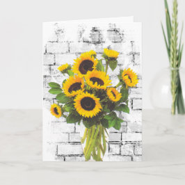 Name Day Sonnenblumen auf Brick Karte